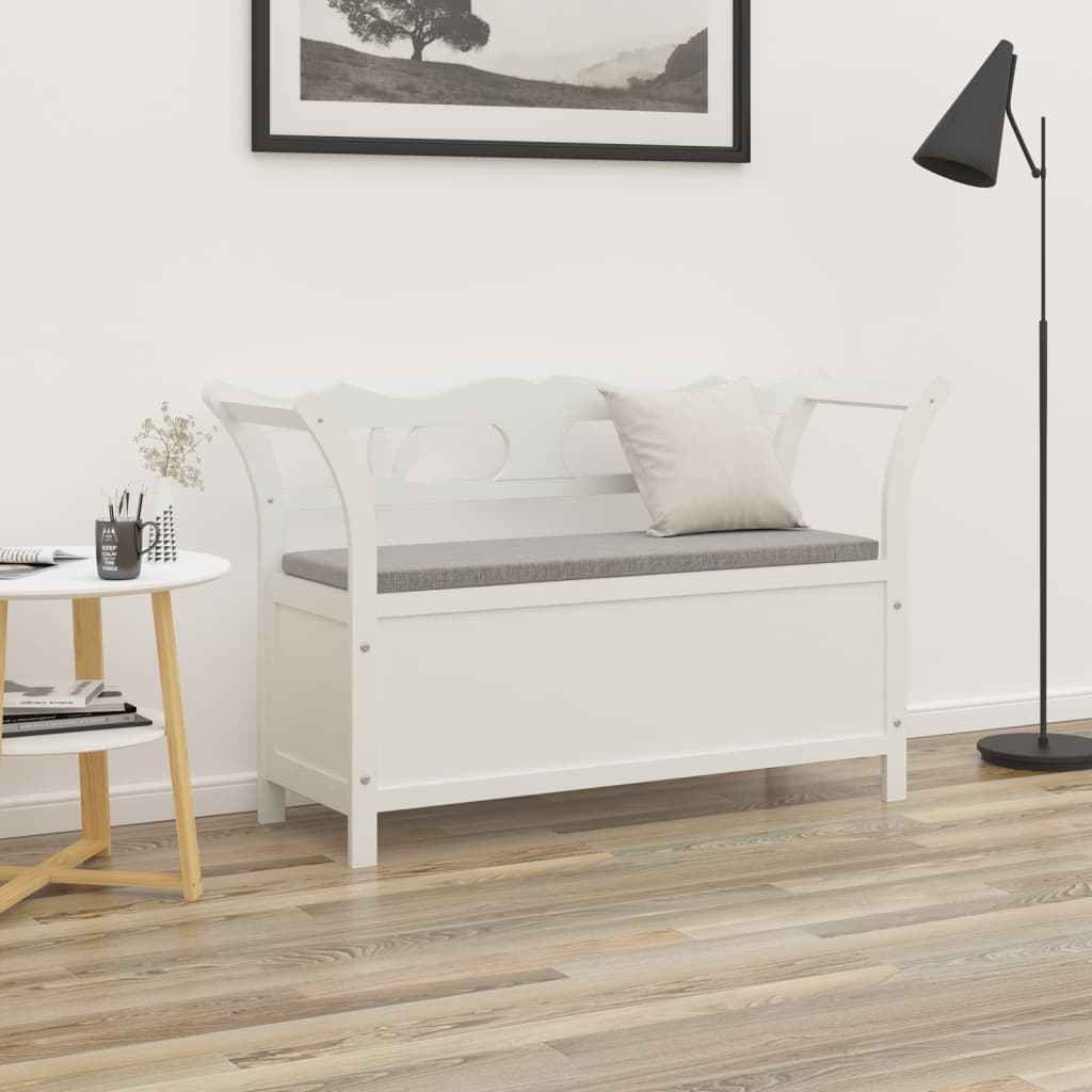 vidaXL Banco 107x45x75,5 cm madeira de abeto maciça branco